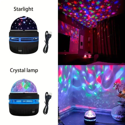 ocean wave projector casting rippling water light across a bedroom wall and ceiling – view 5