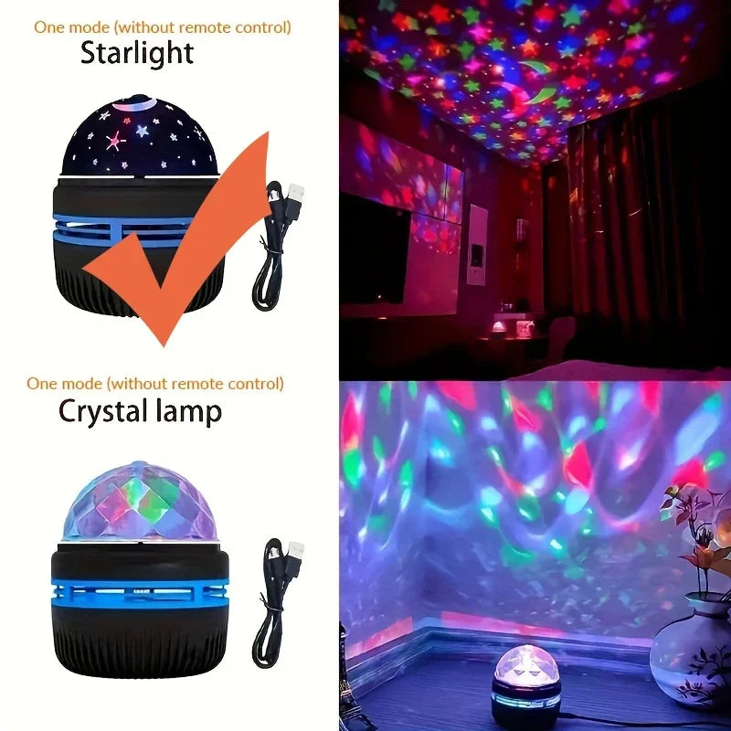 ocean wave projector casting rippling water light across a bedroom wall and ceiling – view 7