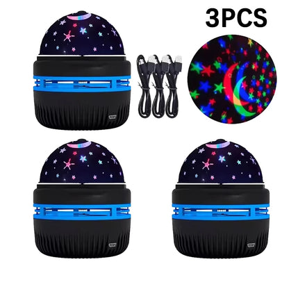 starry night light projector rotating a moon and stars across a child's bedroom ceiling – view 11