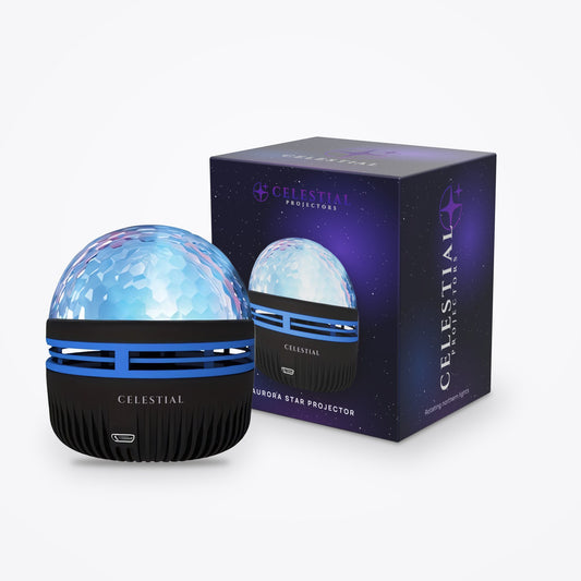 Aurora Star Projector by Celestial Projectors with its branded gift box